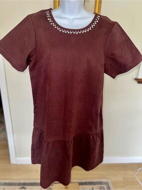 ICHI  Drop Waist Dress with Rhinestone Embellishment NWT Size 36/US 8